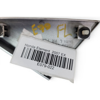 Honda Element 06-11 Front Pillar Corner Garnish Silver Metallic, Left Side 75495-SCV-A00ZP, E079, OEM, 2006, 2007, 2008, 2009, 2010, 2011