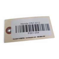 Honda CR-Z CRZ 11-16 Front Window Regulator w/Motor Right/Passenger 72211-SZT-003, F001, OEM, 2011, 2012, 2013, 2014, 2015, 2016