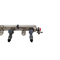 Acura MDX 10-13 Front/Rear Fuel Injector w/Fuel Pipe 3.7L Set 16610-RN0-A01, F003, OEM, 2010, 2011, 2012, 2013