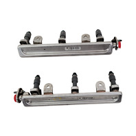 Acura MDX 10-13 Front/Rear Fuel Injector w/Fuel Pipe 3.7L Set 16610-RN0-A01, F003, OEM, 2010, 2011, 2012, 2013