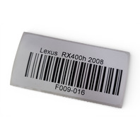 Lexus RX400h 06-08 Rear Bumper Reflector Left/Driver 81921-48040, F009, OEM, 2006, 2007, 2008