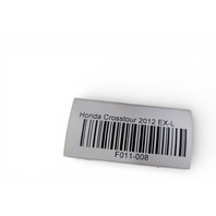 2010-2015 Honda Crosstour Seat Switch Front Left, Black 81653-SDB-A71, F011, OEM, 2010, 2011, 2012, 2013, 2014, 2015