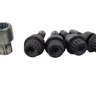 2011-2022 Porsche Cayenne 958 Wheel Rim Lug Nut Bolt Set of 4 w/ Adapter Black, 971-698-030-B, F012, OEM, 2011, 2012, 2013, 2014, 2015, 2016, 2017, 2018, 2019, 2020, 2021, 2022