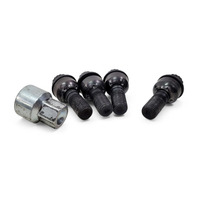 2011-2022 Porsche Cayenne 958 Wheel Rim Lug Nut Bolt Set of 4 w/ Adapter Black, 971-698-030-B, F012, OEM, 2011, 2012, 2013, 2014, 2015, 2016, 2017, 2018, 2019, 2020, 2021, 2022
