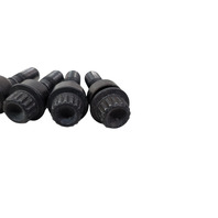 2011-2022 Porsche Cayenne 958 Wheel Rim Lug Nut Bolt Set of 4 w/ Adapter Black, 971-698-030-B, F012, OEM, 2011, 2012, 2013, 2014, 2015, 2016, 2017, 2018, 2019, 2020, 2021, 2022