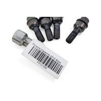 2011-2022 Porsche Cayenne 958 Wheel Rim Lug Nut Bolt Set of 4 w/ Adapter Black, 971-698-030-B, F012, OEM, 2011, 2012, 2013, 2014, 2015, 2016, 2017, 2018, 2019, 2020, 2021, 2022