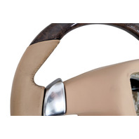 2011-2016 Porsche Cayenne 958 Beige Genuine Wood Steering Wheel, 970-347-803-87-9J9, F012, OEM, 2011, 2012, 2013, 2014, 2015, 2016