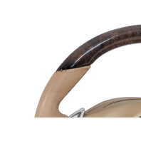 2011-2016 Porsche Cayenne 958 Beige Genuine Wood Steering Wheel, 970-347-803-87-9J9, F012, OEM, 2011, 2012, 2013, 2014, 2015, 2016