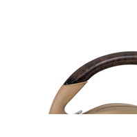 2011-2016 Porsche Cayenne 958 Beige Genuine Wood Steering Wheel, 970-347-803-87-9J9, F012, OEM, 2011, 2012, 2013, 2014, 2015, 2016