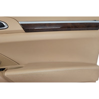 2011-2018 Porsche Cayenne 958 Front Right Door Panel Luxor Beige Leatherette, 958-555-202-00-DM5, F012, OEM, 2011, 2012, 2013, 2014, 2015, 2016, 2017, 2018