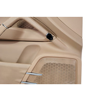 2011-2018 Porsche Cayenne 958 Front Left Door Panel Luxor Beige Leatherette, 958-555-201-00-DM5, F012, OEM, 2011, 2012, 2013, 2014, 2015, 2016, 2017, 2018