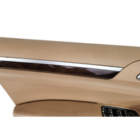 2011-2018 Porsche Cayenne 958 Front Left Door Panel Luxor Beige Leatherette, 958-555-201-00-DM5, F012, OEM, 2011, 2012, 2013, 2014, 2015, 2016, 2017, 2018