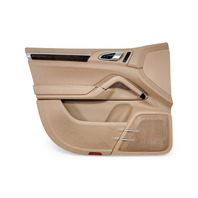 2011-2018 Porsche Cayenne 958 Front Left Door Panel Luxor Beige Leatherette, 958-555-201-00-DM5, F012, OEM, 2011, 2012, 2013, 2014, 2015, 2016, 2017, 2018