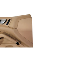 2011-2018 Porsche Cayenne 958 Front Left Door Panel Luxor Beige Leatherette, 958-555-201-00-DM5, F012, OEM, 2011, 2012, 2013, 2014, 2015, 2016, 2017, 2018