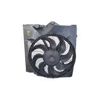 1996-1998 BMW Z3 Radiator Condenser Cooling Fan Motor w/Shroud Set 64-50-8-372-039, F014, OEM, 1996, 1997, 1998