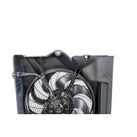 1996-1998 BMW Z3 Radiator Condenser Cooling Fan Motor w/Shroud Set 64-50-8-372-039, F014, OEM, 1996, 1997, 1998