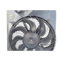 1996-1998 BMW Z3 Radiator Condenser Cooling Fan Motor w/Shroud Set 64-50-8-372-039, F014, OEM, 1996, 1997, 1998