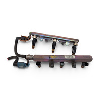 2003-2007 Honda Accord Front/Rear Fuel Injector w/Fuel Pipe 3.0L Set, 16610-RCA-A01, F015, OEM, 2003, 2004, 2005, 2006, 2007