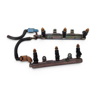 2003-2007 Honda Accord Front/Rear Fuel Injector w/Fuel Pipe 3.0L Set, 16610-RCA-A01, F015, OEM, 2003, 2004, 2005, 2006, 2007