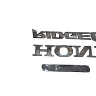 2006-2014 Honda Ridgeline Emblem Logo "RIDGELINE" "4WD" "HONDA" Rear Trunk, 75722-SJC-A01, F017, OEM, 2006, 2007, 2008, 2009, 2010, 2011, 2012, 2013, 2014