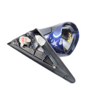 2001-2004 Porsche Boxster 986 Front Left Driver Side Door Rear View Mirror Blue, 996-731-219-05-G2L, F019, OEM, 2001, 2002, 2003, 2004