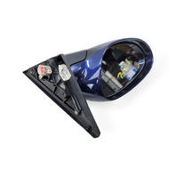 2001-2004 Porsche Boxster 986 Front Left Driver Side Door Rear View Mirror Blue, 996-731-219-05-G2L, F019, OEM, 2001, 2002, 2003, 2004