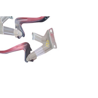 2011-2012 Nissan Leaf Hood Hinge Hinges Left and Right Set (2) Red 65400-3NA0A, F020, OEM, 2011, 2012