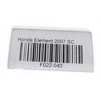 2003-2010 Honda Element Ex Trunk Lid Deck Spoiler Wing Silver Metallic, 08F40-SCV-100, F022, OEM, Not Sc 2003, 2004, 2005, 2006, 2007, 2008, 2009, 2010