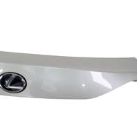 2014-2017 Lexus CT200h Liftgate Lower Trim Panel Garnish w/Emblem Sonic White, 76801-76010-A2, F024, OEM, 2014, 2015, 2016, 2017