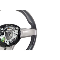 2003-2005 BMW Z4 Sport 3-Spoke Leather Chrome Line Steering Wheel Black, 32-30-6-758-158, F027, OEM, 2003, 2004, 2005