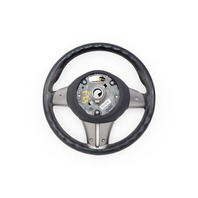 2003-2005 BMW Z4 Sport 3-Spoke Leather Chrome Line Steering Wheel Black, 32-30-6-758-158, F027, OEM, 2003, 2004, 2005
