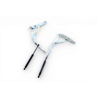 2003-2008 BMW Z4 Trunk Hinge w/Support Set Left/Right Set White 41-62-7-202-567, F027, OEM, 2003, 2004, 2005, 2006, 2007, 2008