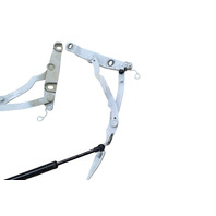 2003-2008 BMW Z4 Trunk Hinge w/Support Set Left/Right Set White 41-62-7-202-567, F027, OEM, 2003, 2004, 2005, 2006, 2007, 2008
