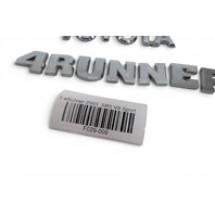 2003-2009 Toyota 4Runner Trunk Lid Liftgate Tailgate Back Door 'TOYOTA' '4RUNNER' Emblem Set, 75445-35050, F029, OEM, 2003, 2004, 2005, 2006, 2007, 2008, 2009