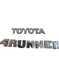 2003-2009 Toyota 4Runner Trunk Lid Liftgate Tailgate Back Door 'TOYOTA' '4RUNNER' Emblem Set, 75445-35050, F029, OEM, 2003, 2004, 2005, 2006, 2007, 2008, 2009
