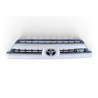 2003-2006 Toyota 4Runner Front Bumper Upper Grill Silver Metallic, 53100-35860-B0, F029, OEM, 2003, 2004, 2005, 2006