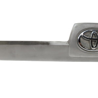2003-2009 Toyota 4Runner Liftgate Lower Trim Panel Garnish w/Emblem Silver Metallic, 76801-35380-B0, F029, OEM, 2003, 2004, 2005, 2006, 2007, 2008, 2009