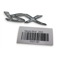 2004-2008 Mazda RX-8 Rear Trunk Lift-gate Deck Lid Emblem "RX-8" ONLY F151-51-721A, F031, OEM, 2004, 2005, 2006, 2007, 2008