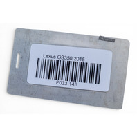 2013-2016 Lexus GS350 Front Reinforcement Re-Bar Impact Bar 52131-30310, F033, OEM, 2013, 2014, 2015, 2016