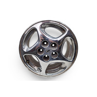 1990-1996 Nissan 300ZX Factory Chrome Wheel Rim 16X7.5 Right/Passenger 5 Spoke, 40300-40P92, #4, F034, OEM, 1990, 1991, 1992, 1993, 1994, 1995, 1996