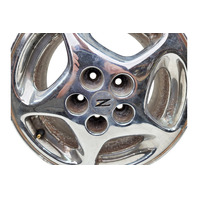 1990-1996 Nissan 300ZX Factory Chrome Wheel Rim 16X7.5 Right/Passenger 5 Spoke, 40300-40P92, #4, F034, OEM, 1990, 1991, 1992, 1993, 1994, 1995, 1996