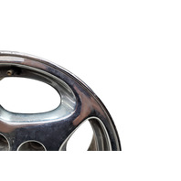 1990-1996 Nissan 300ZX Factory Chrome Wheel Rim 16X7.5 Left/Driver 5 Spoke, 40300-40P93, #2, F034, OEM, 1990, 1991, 1992, 1993, 1994, 1995, 1996