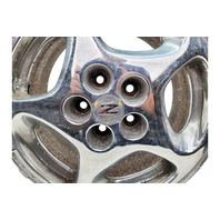 1990-1996 Nissan 300ZX Factory Chrome Wheel Rim 16X7.5 Left/Driver 5 Spoke, 40300-40P93, #2, F034, OEM, 1990, 1991, 1992, 1993, 1994, 1995, 1996