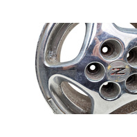 1990-1996 Nissan 300ZX Factory Chrome Wheel Rim 16X7.5 Left/Driver 5 Spoke, 40300-40P93, #2, F034, OEM, 1990, 1991, 1992, 1993, 1994, 1995, 1996
