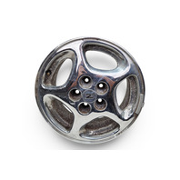 1990-1996 Nissan 300ZX Factory Chrome Wheel Rim 16X7.5 Left/Driver 5 Spoke, 40300-40P93, #1, F034, OEM, 1990, 1991, 1992, 1993, 1994, 1995, 1996
