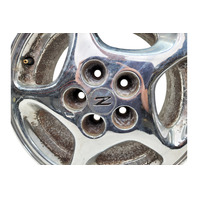 1990-1996 Nissan 300ZX Factory Chrome Wheel Rim 16X7.5 Left/Driver 5 Spoke, 40300-40P93, #1, F034, OEM, 1990, 1991, 1992, 1993, 1994, 1995, 1996