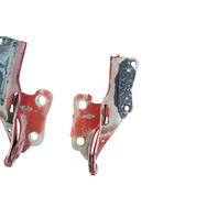 1990-1996 Nissan 300ZX Hood Hinge Left/Right Side Pair Red 65451-30P00, 65450-30P00, F034, OEM, 1990, 1991, 1992, 1993, 1994, 1995, 1996