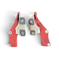 1990-1996 Nissan 300ZX Hood Hinge Left/Right Side Pair Red 65451-30P00, 65450-30P00, F034, OEM, 1990, 1991, 1992, 1993, 1994, 1995, 1996