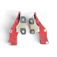 1990-1996 Nissan 300ZX Hood Hinge Left/Right Side Pair Red 65451-30P00, 65450-30P00, F034, OEM, 1990, 1991, 1992, 1993, 1994, 1995, 1996