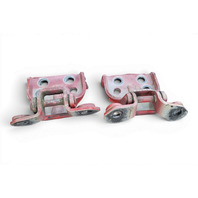 1990-1996 Nissan 300ZX Door Hinge Upper/Lower Set Left/Driver Red 80401-44P00, F034, OEM, 1990, 1991, 1992, 1993, 1994, 1995, 1996